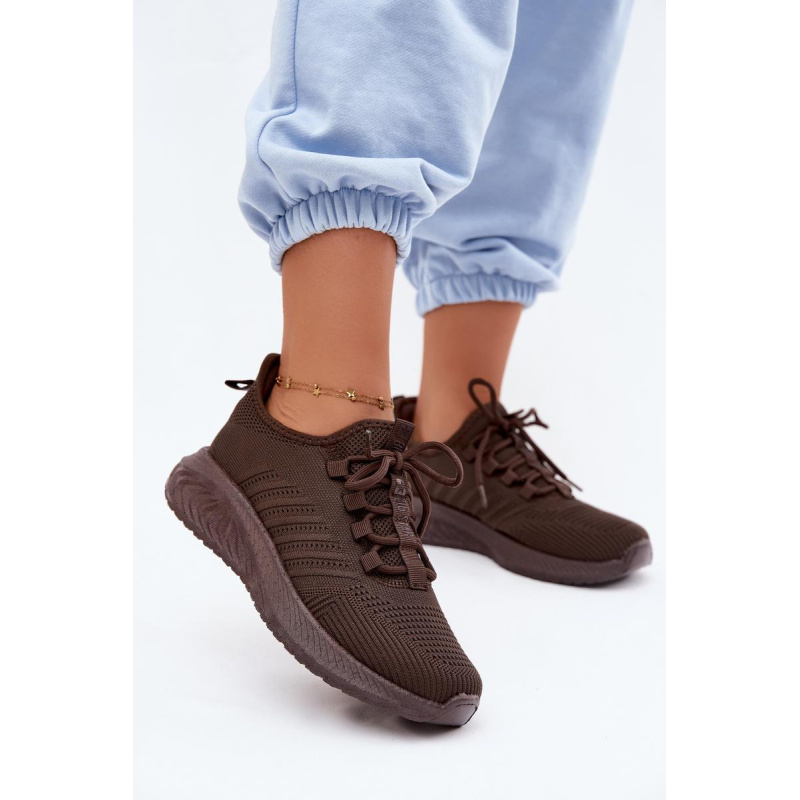 Ľahké Dámske Slip-On Športové Topánky Textilné Big Star UU274055 Čokoládové - Odtiene hnedej a béžovej