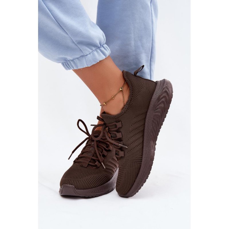 Ľahké Dámske Slip-On Športové Topánky Textilné Big Star UU274055 Čokoládové - Odtiene hnedej a béžovej