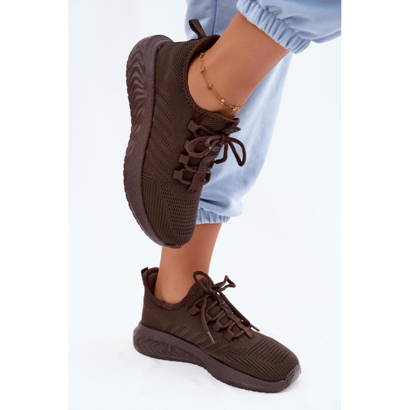 Ľahké Dámske Slip-On Športové Topánky Textilné Big Star UU274055 Čokoládové - Odtiene hnedej a béžovej