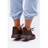 Ľahké Dámske Slip-On Športové Topánky Textilné Big Star UU274055 Čokoládové - Odtiene hnedej a béžovej