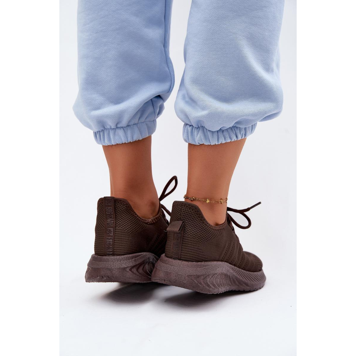 Ľahké Dámske Slip-On Športové Topánky Textilné Big Star UU274055 Čokoládové - Odtiene hnedej a béžovej