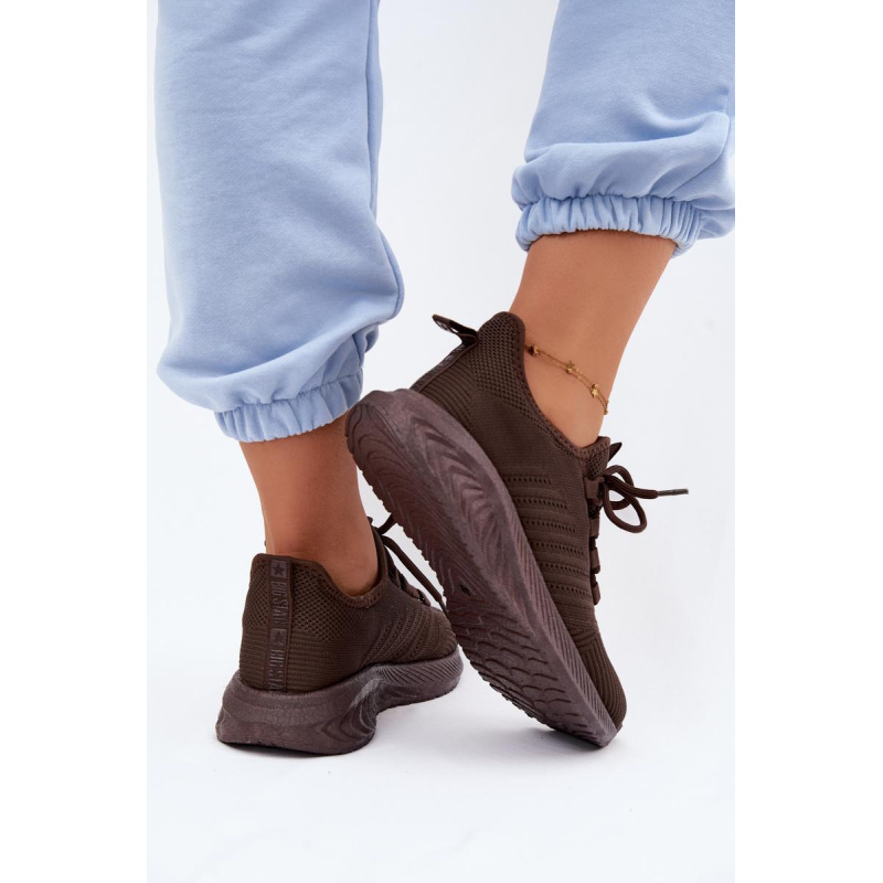 Ľahké Dámske Slip-On Športové Topánky Textilné Big Star UU274055 Čokoládové - Odtiene hnedej a béžovej