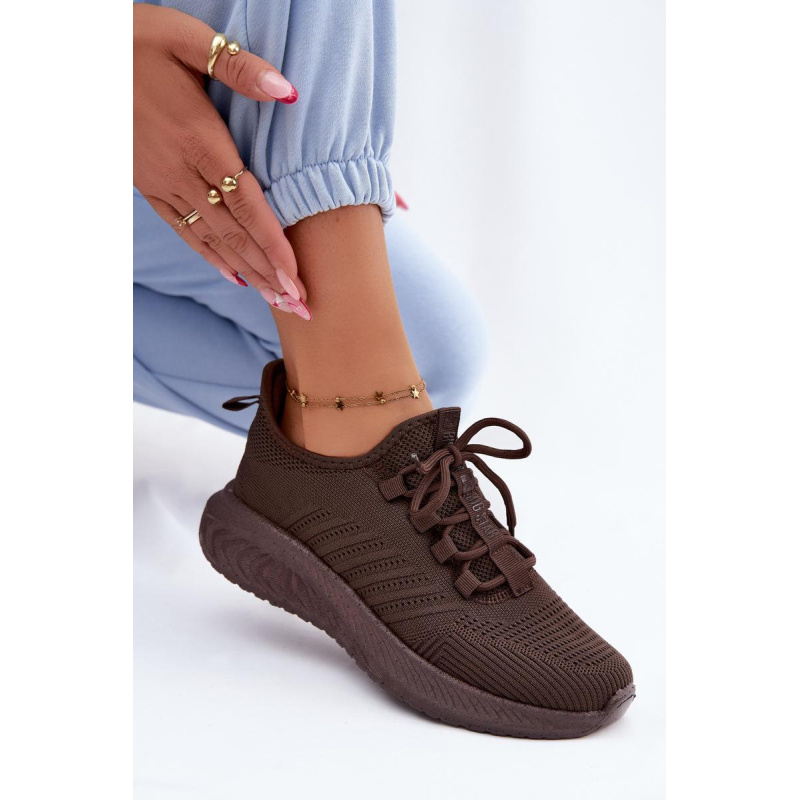 Ľahké Dámske Slip-On Športové Topánky Textilné Big Star UU274055 Čokoládové - Odtiene hnedej a béžovej