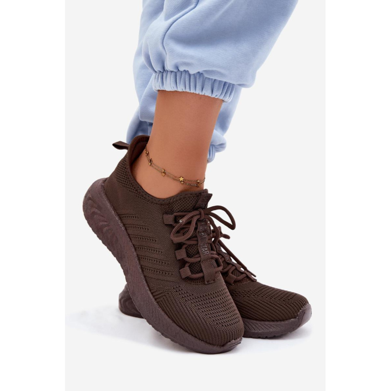 Ľahké Dámske Slip-On Športové Topánky Textilné Big Star UU274055 Čokoládové - Odtiene hnedej a béžovej