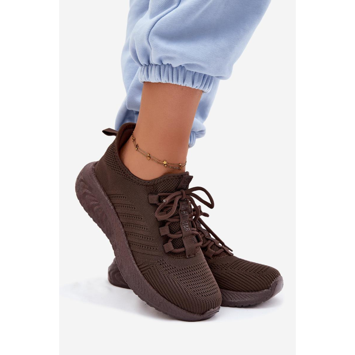 Ľahké Dámske Slip-On Športové Topánky Textilné Big Star UU274055 Čokoládové - Odtiene hnedej a béžovej