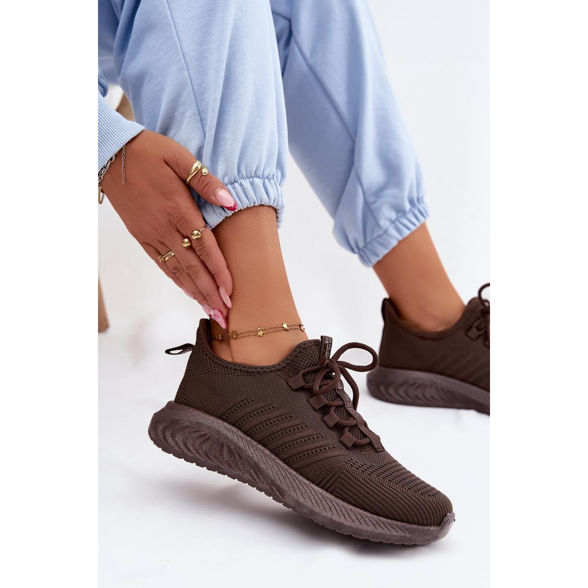 Ľahké Dámske Slip-On Športové Topánky Textilné Big Star UU274055 Čokoládové - Odtiene hnedej a béžovej