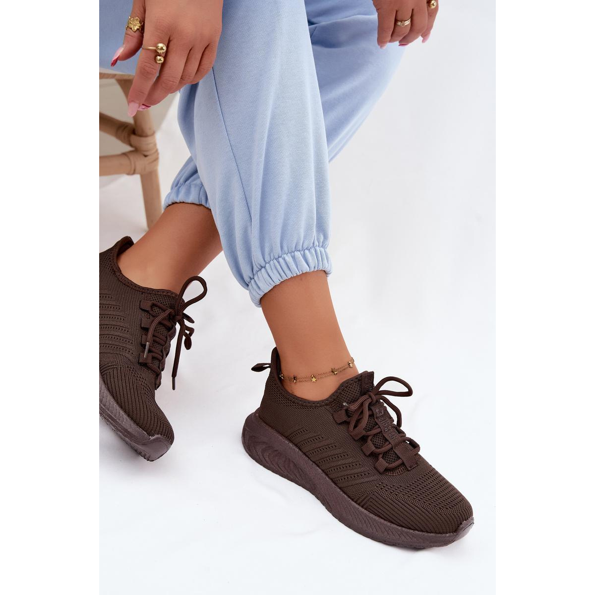 Ľahké Dámske Slip-On Športové Topánky Textilné Big Star UU274055 Čokoládové - Odtiene hnedej a béžovej