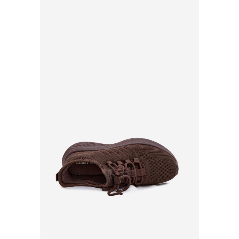 Ľahké Dámske Slip-On Športové Topánky Textilné Big Star UU274055 Čokoládové - Odtiene hnedej a béžovej
