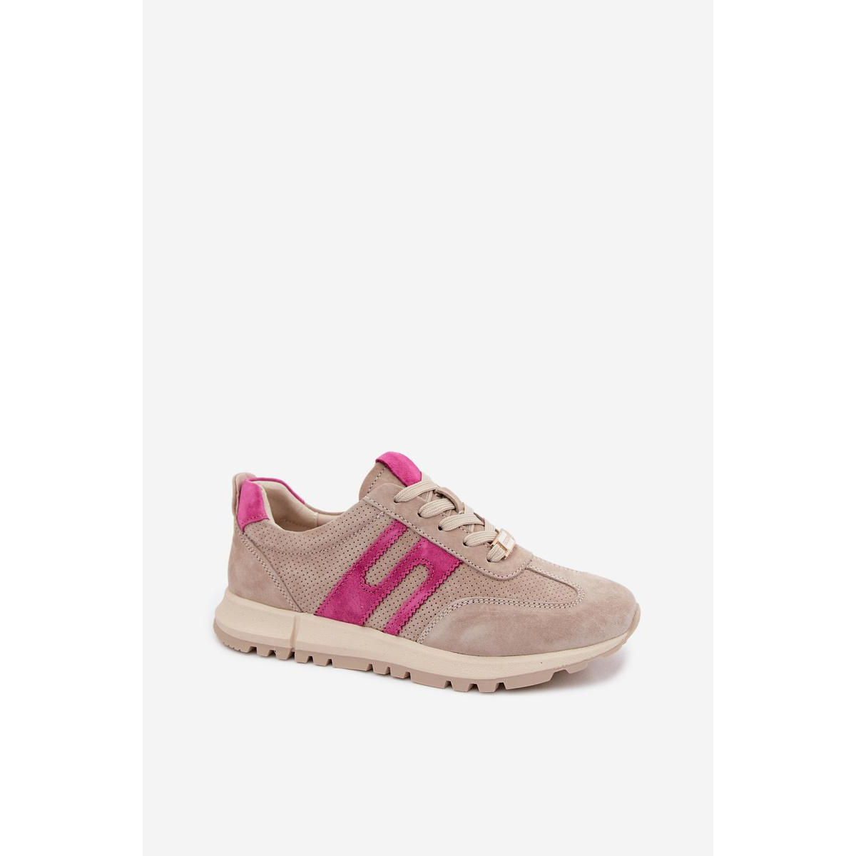 Dámske Športové Tenisky Sneakers Z Prírodného Semišu Béžové Lovey - Béžová