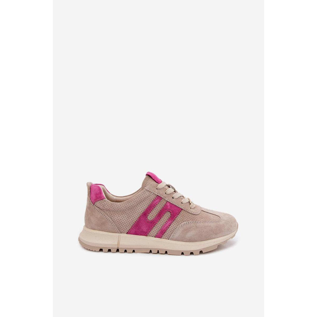 Dámske Športové Tenisky Sneakers Z Prírodného Semišu Béžové Lovey - Béžová