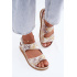 Kožené dámske platformové sandále s Velcro Maciejka L4495-32 Bielo-Zlaté - Biela || Zlatá
