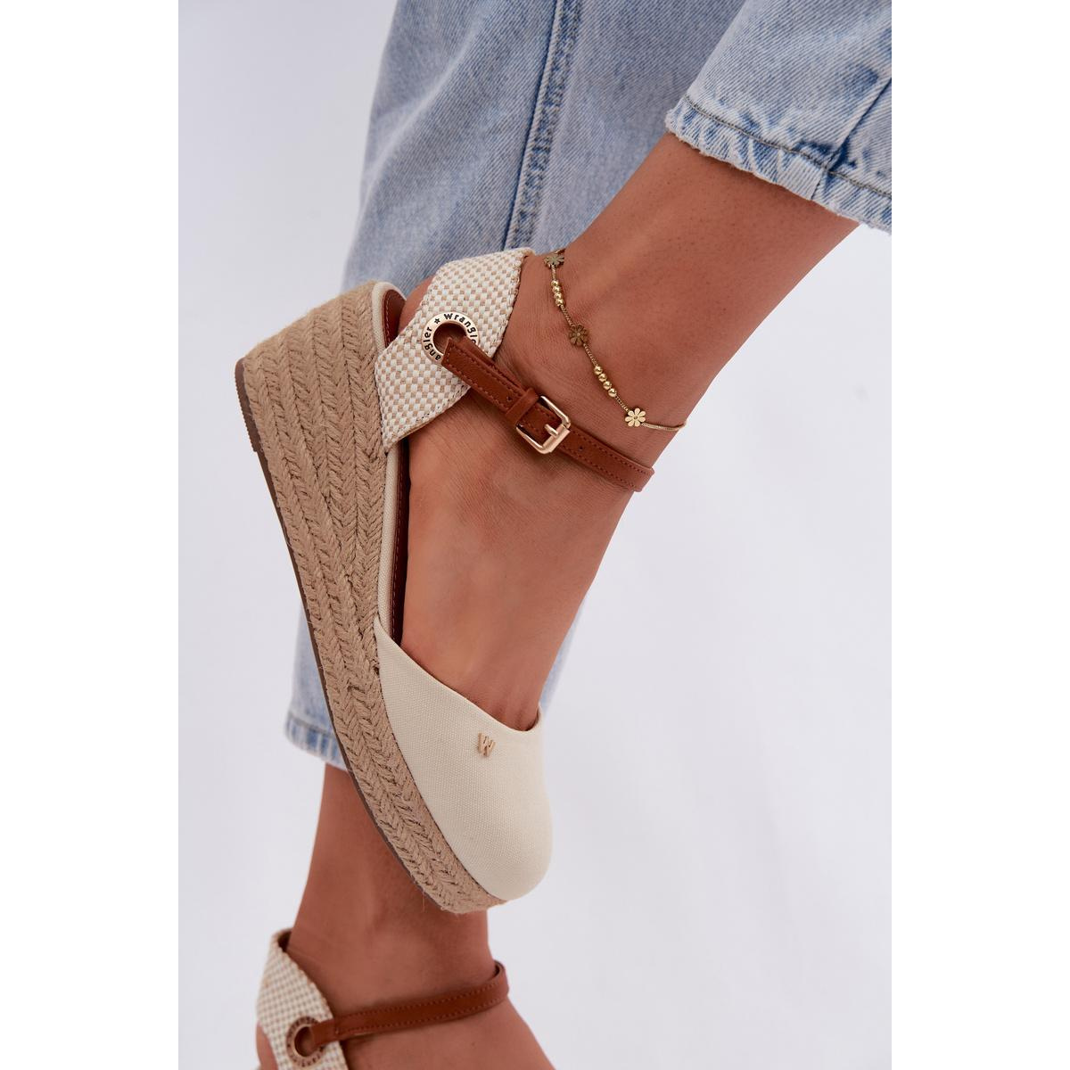 Dámske Espadrille Sandále na Päty Wrangler 20261087-99Q Béžové - Béžová