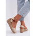 Dámske Espadrille Sandále na Päty Wrangler 20261087-99Q Béžové - Béžová