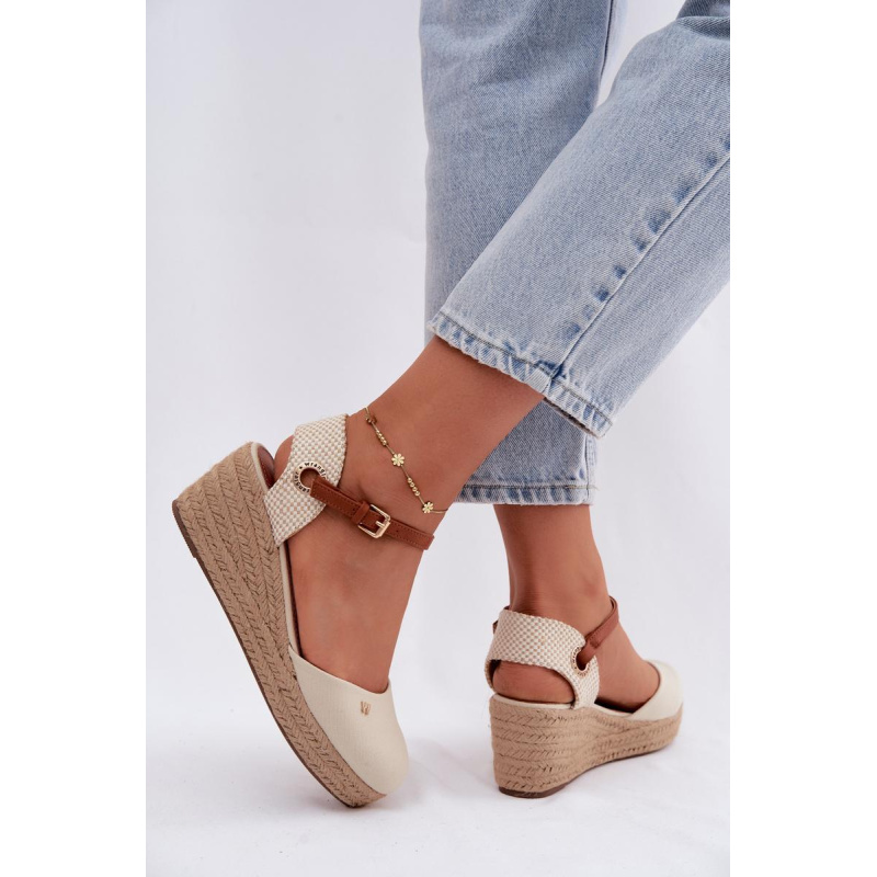 Dámske Espadrille Sandále na Päty Wrangler 20261087-99Q Béžové - Béžová
