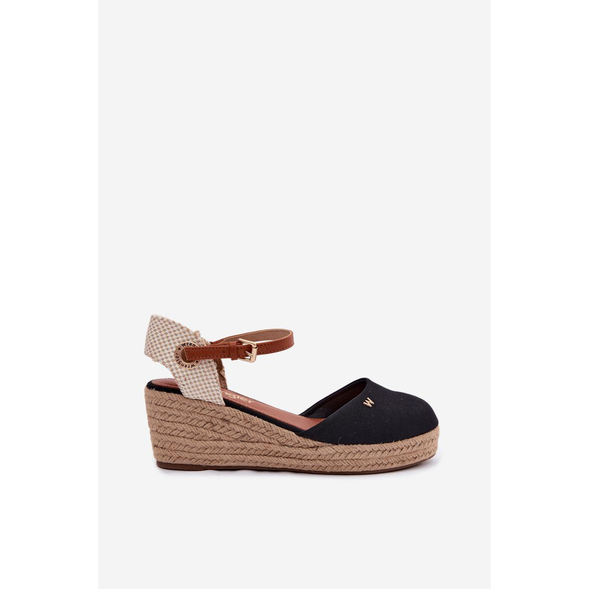 Dámske Espadrille Sandále na Opätku Wrangler 20261087-25Y Čierne - Čierna