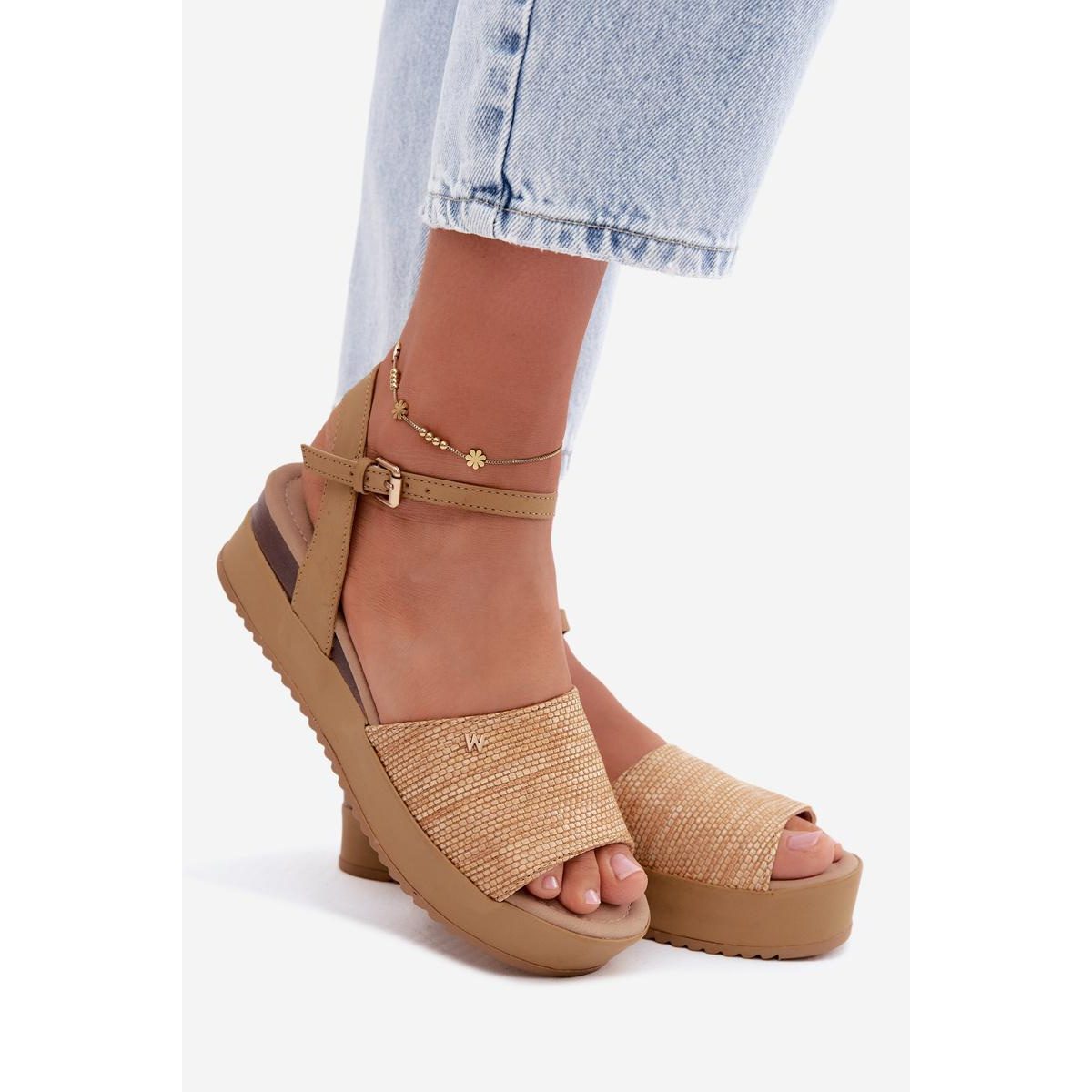 Dámske platformové sandále Wrangler 20261076.38F Tmavá béžová - Béžová
