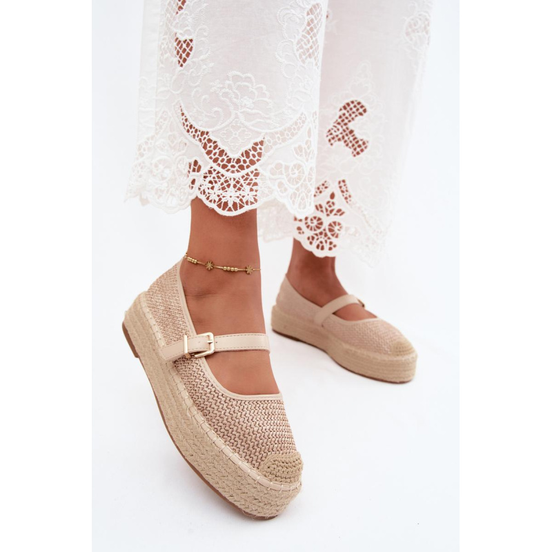 Dámske espadrily s remienkom na platforme Béžové Coastina