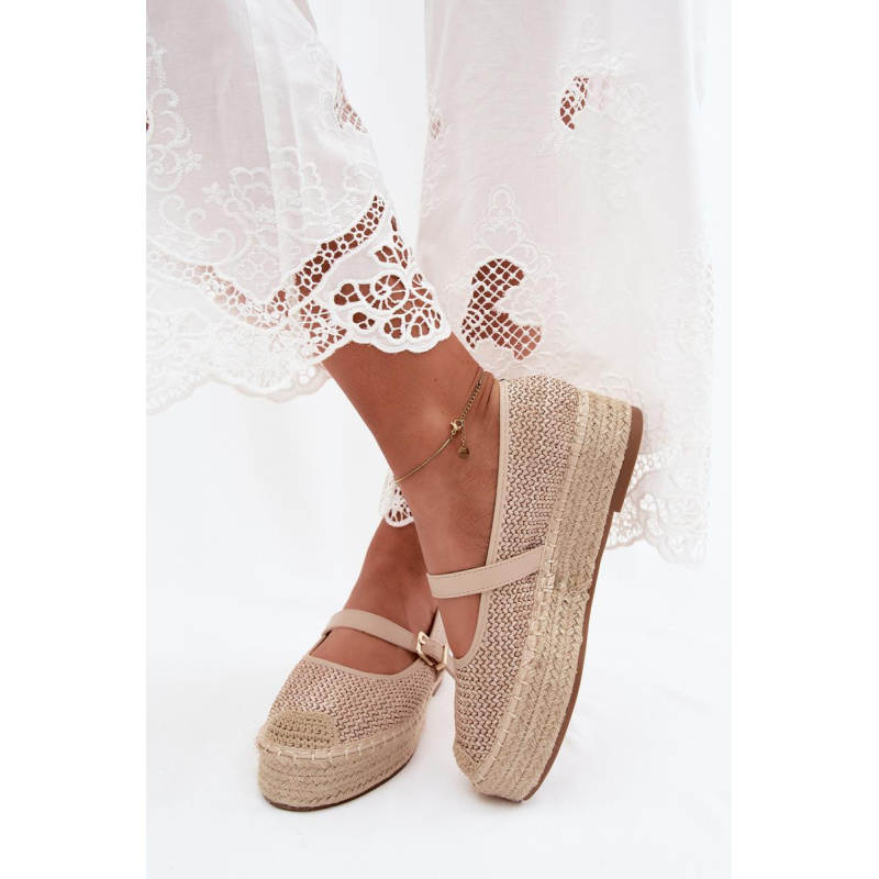 Dámske espadrily s remienkom na platforme Béžové Coastina