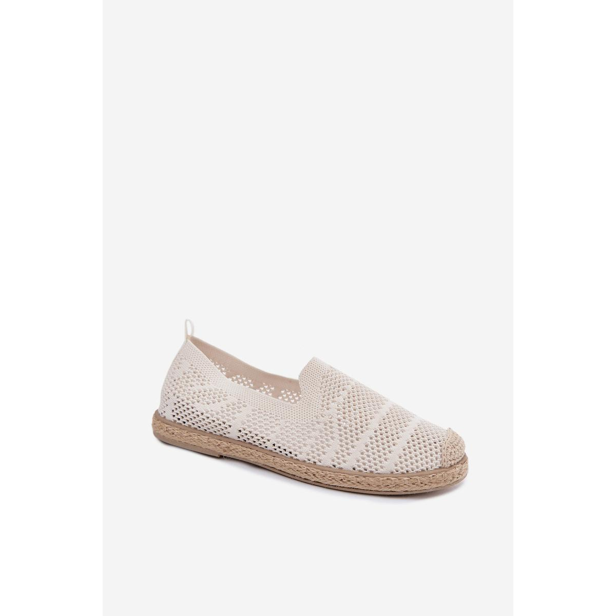 Dámske Sieťované Espadrille Z Textilu Svetlo Béžové Candessa - Béžová