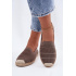 Dámske Otvorené Espadrille Textil Kaki Candessa - Béžová