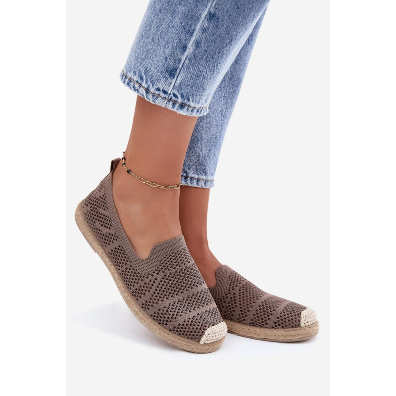 Dámske Otvorené Espadrille Textil Kaki Candessa - Béžová