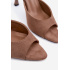 Sandále z imitácie semišu na podpätku Khaki Cherryssa - Béžová