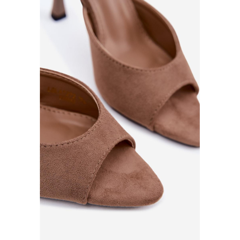 Sandále z imitácie semišu na podpätku Khaki Cherryssa - Béžová