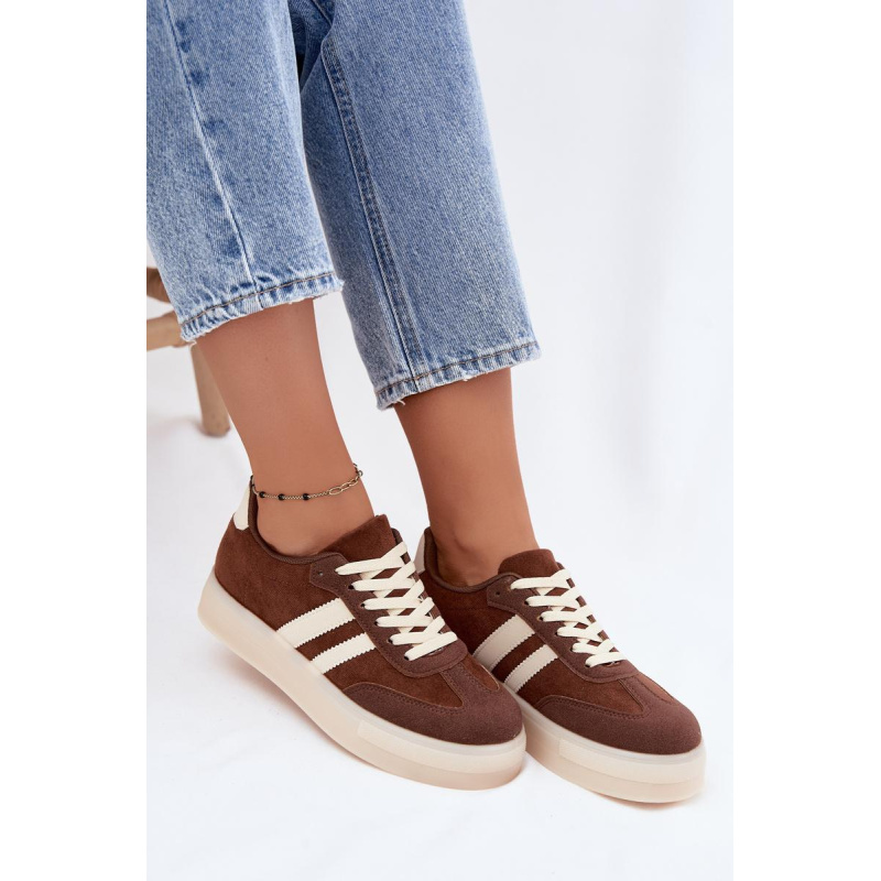Dámske tenisky na platforme Hnedé Giselia - Odtiene hnedej a béžovej