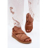 Kožené dámske platformové sandále Maciejka L4496-29 Camel - Odtiene hnedej a béžovej