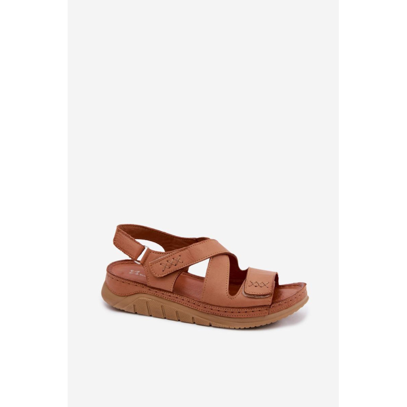 Kožené dámske platformové sandále Maciejka L4496-29 Camel - Odtiene hnedej a béžovej