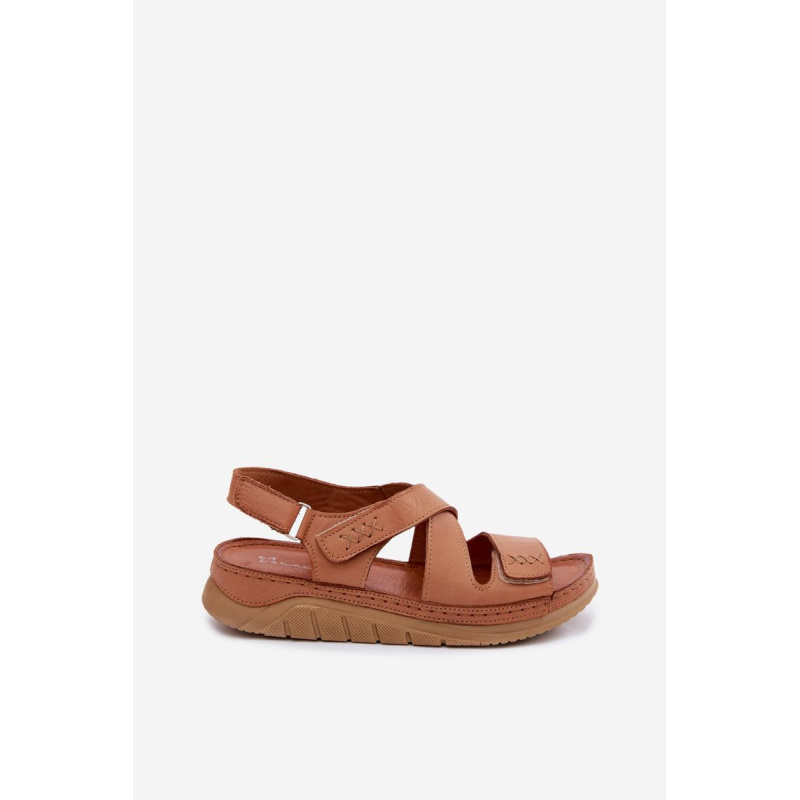 Kožené dámske platformové sandále Maciejka L4496-29 Camel - Odtiene hnedej a béžovej