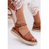 Kožené dámske platformové sandále Maciejka L7629-29 Camel - Odtiene ružovej