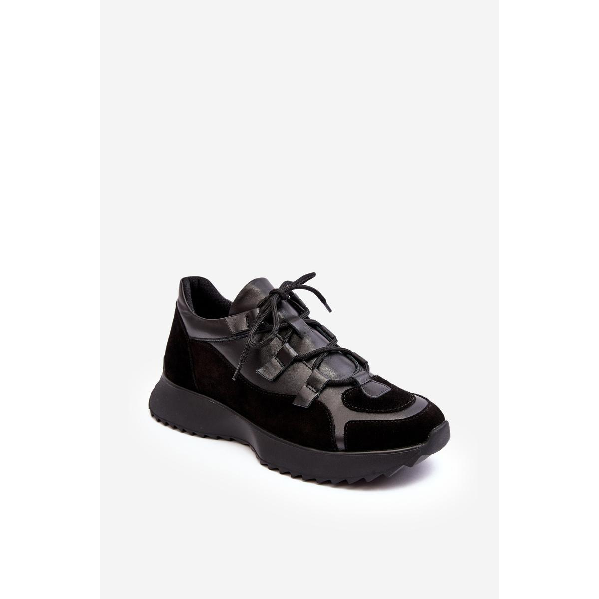 Dámske kožené športové topánky M01/2 Zazoo Black - Čierna