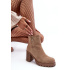 Ženské semišové topánky na mieste s dekoráciou béžovou silnou - Béžová