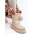 Dámske snehové topánky na silnej podrážke s béžou Goe MM2N4079 - Béžová