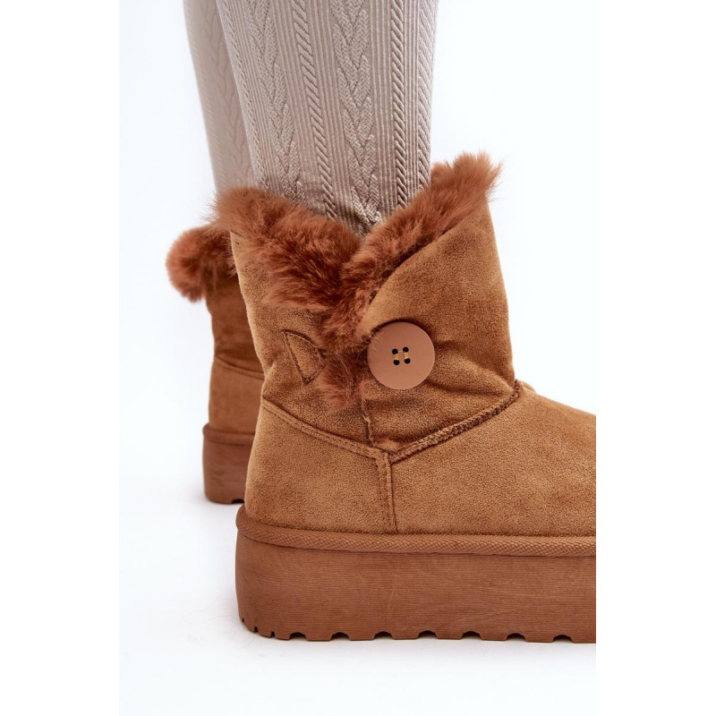 Dámske snehové topánky na plošine s kožušinou Camel Wikas - Odtiene hnedej a béžovej
