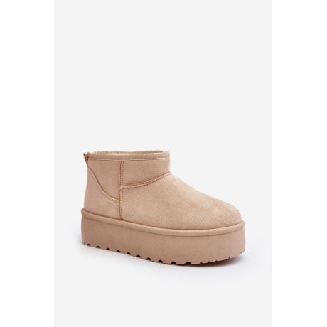 Dámske snehové topánky na platforme Light Beige Mennja - Béžová