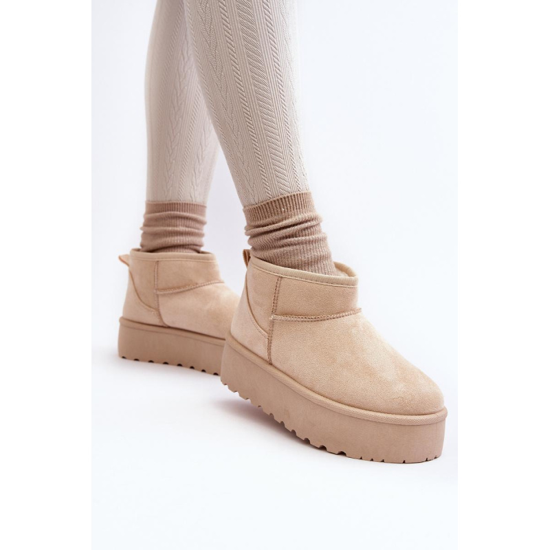 Dámske snehové topánky na platforme Light Beige Mennja - Béžová