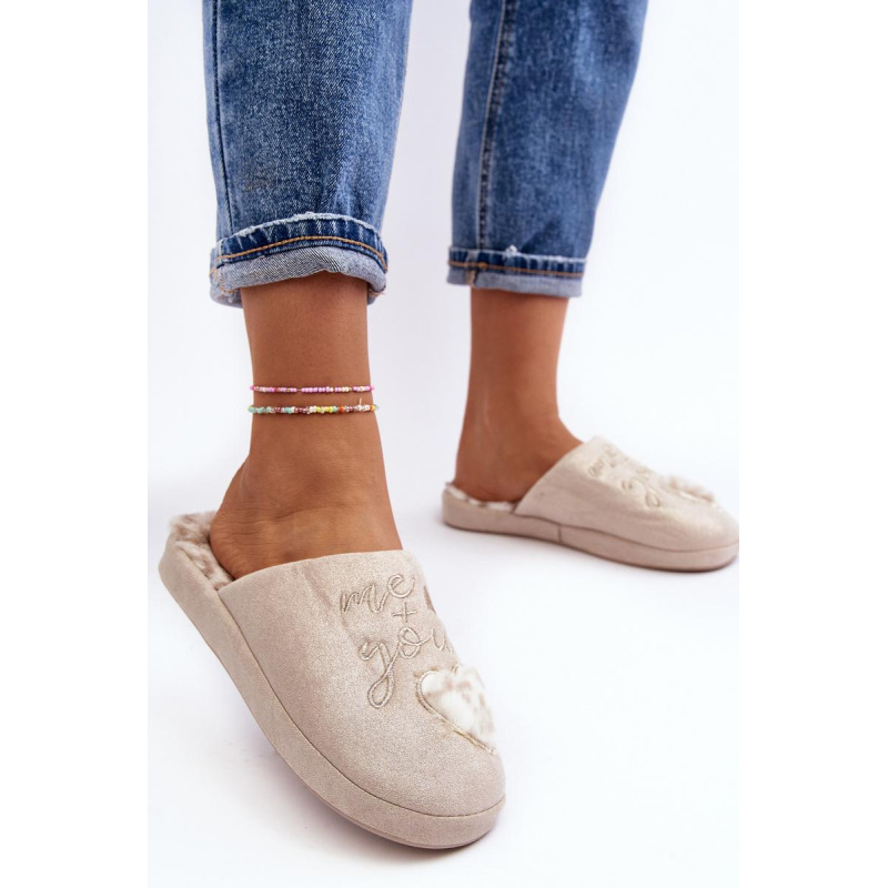 Ženské lesklé dámske papuče žien Greaja - Béžová