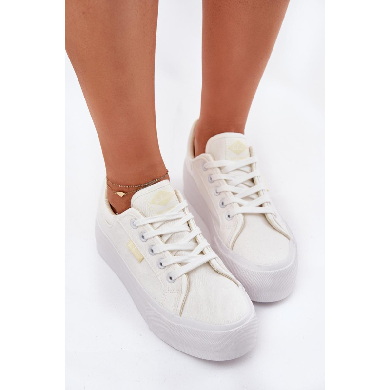 Dámske Tenisky Na Platforme Lee Cooper LCW-25-31-3450L Biele - Biela