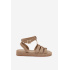 Dámske Sandále Na Platforme So Zlatým Detailom Khaki Kartia - Béžová