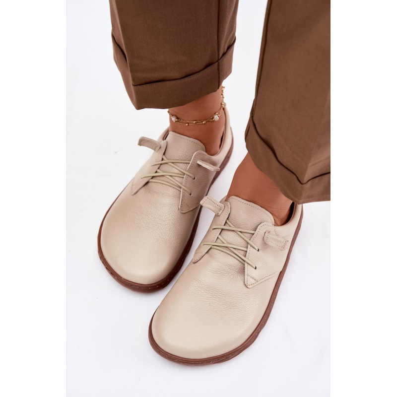 Kožené dámske mokasínky Barefoot Zazoo 10189 Béžové - Béžová