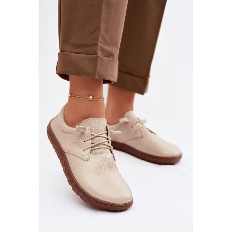 Kožené dámske mokasínky Barefoot Zazoo 10189 Béžové - Béžová