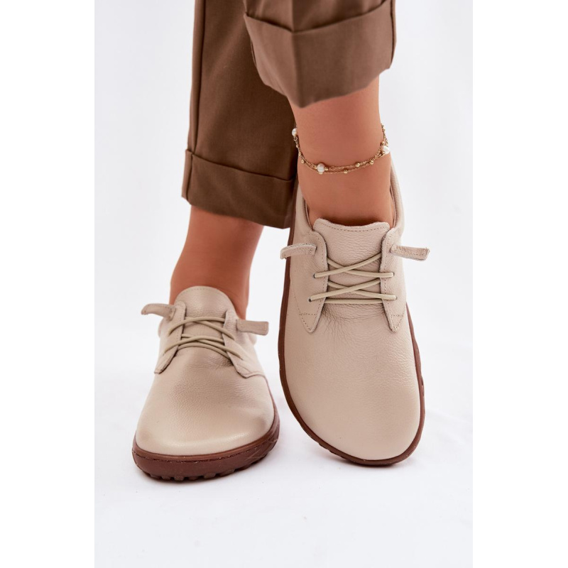 Kožené dámske mokasínky Barefoot Zazoo 10189 Béžové - Béžová