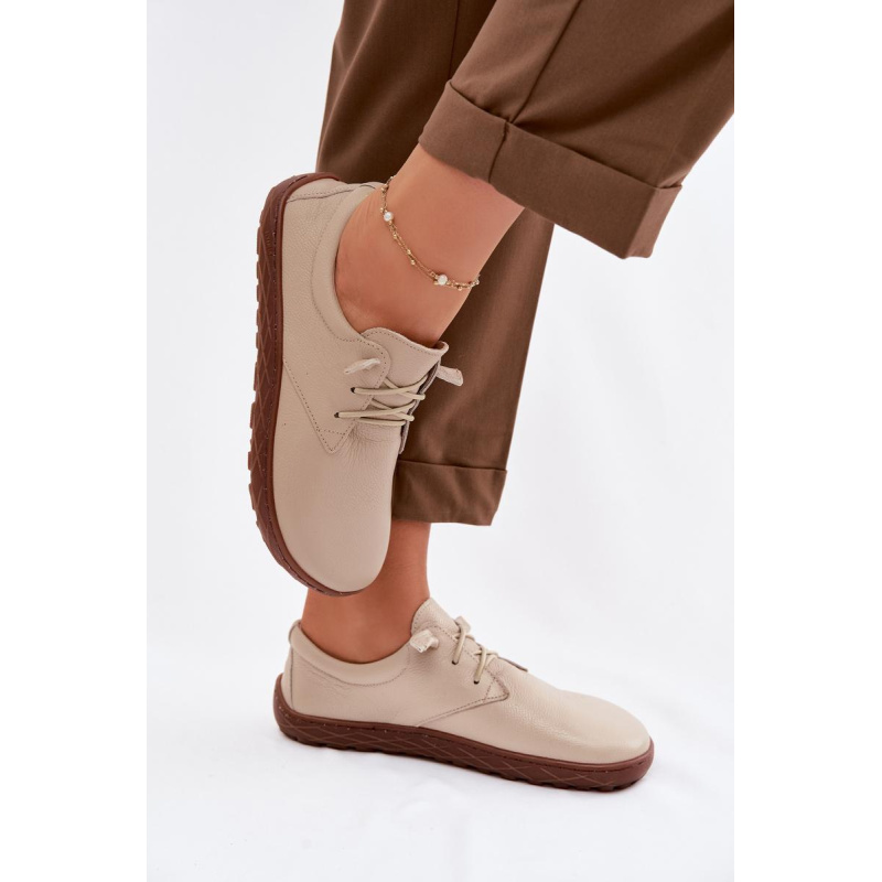 Kožené dámske mokasínky Barefoot Zazoo 10189 Béžové - Béžová