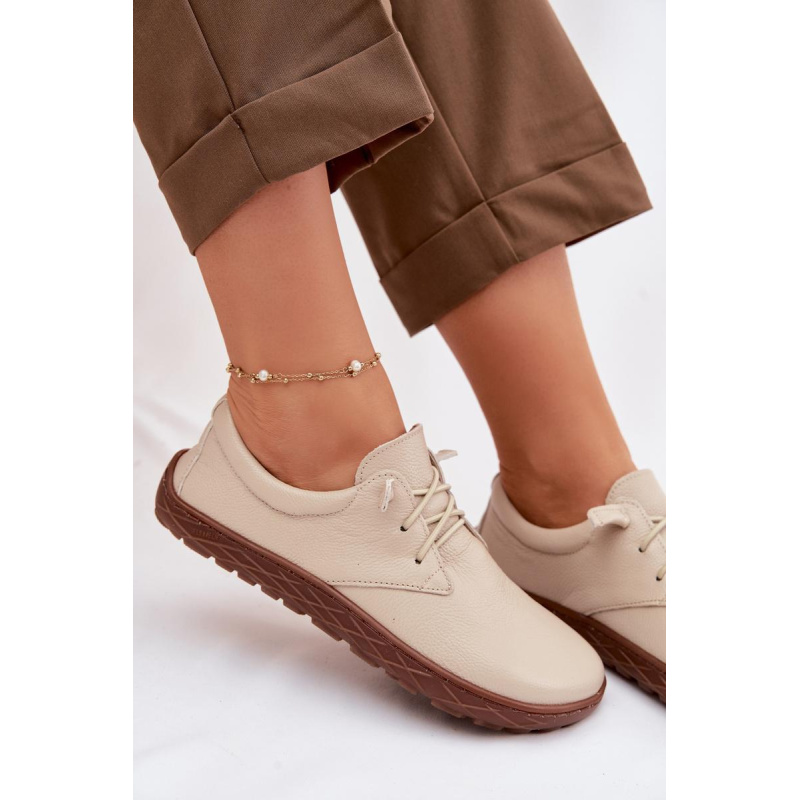 Kožené dámske mokasínky Barefoot Zazoo 10189 Béžové - Béžová