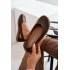 Kožené baleríny Barefoot Zazoo 10217 Čokoládové - Odtiene hnedej a béžovej