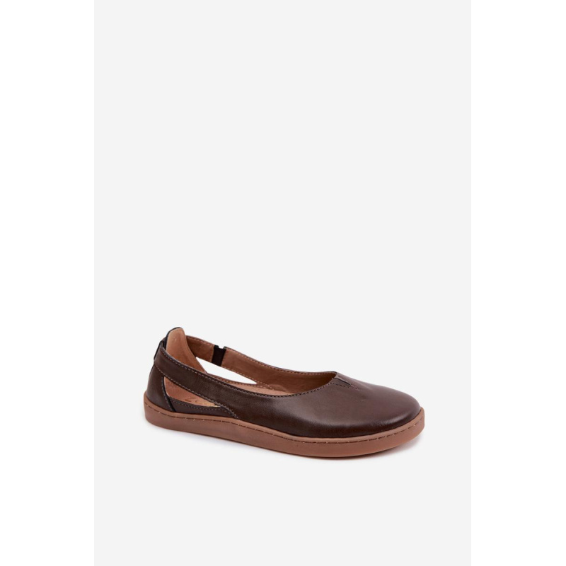 Kožené baleríny Barefoot Zazoo 10217 Čokoládové - Odtiene hnedej a béžovej