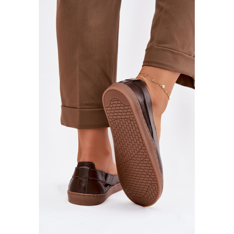 Kožené baleríny Barefoot Zazoo 10217 Čokoládové - Odtiene hnedej a béžovej
