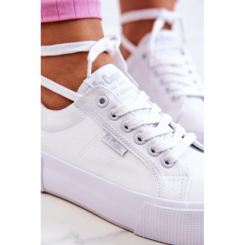 Tenisky na platforme Lee Cooper LCW-22-31-0884L - Biela